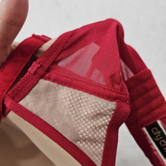 City Chic Celinda Red Mesh And Lace Push Up Bra 38DDD - Picture 7 of 8